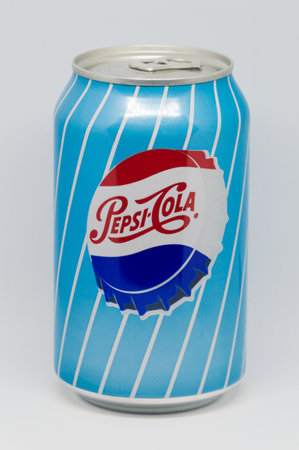 Pruszcz Gdanski, Poland - September 19, 2018: Pepsi 1960s limited edition. Can of 330 ml Pepsi-Cola.のeditorial素材