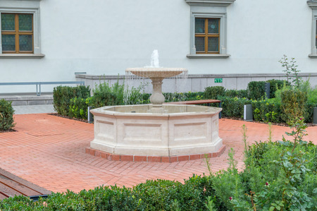 Water fountain located in Vilnius, Lithuania.の写真素材
