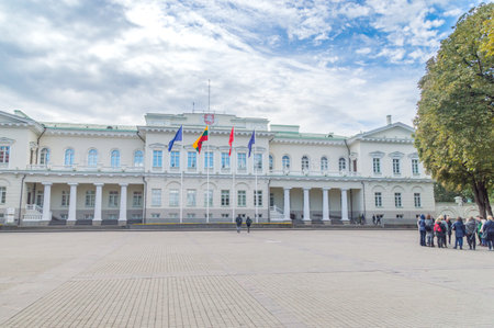 Vilnius, Lithuania - September 28, 2018: Presidential Palace in old town of Vilnius.のeditorial素材