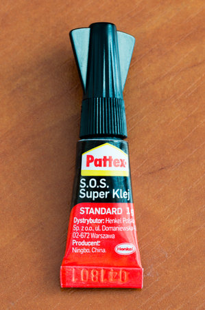 Pruszcz Gdanski, Poland - November 6, 2018: Pattex S.O.S. super glue.のeditorial素材