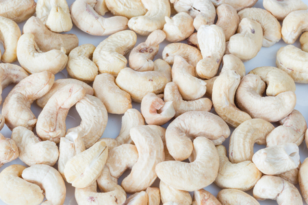 Cashew nuts on white background.の写真素材