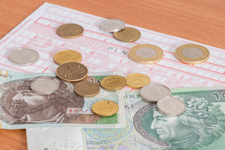 Payment tax form with polish money.の写真素材