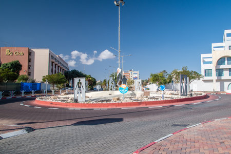 Eilat, Israel - February 9, 2019: Founders square in Eilat city.のeditorial素材