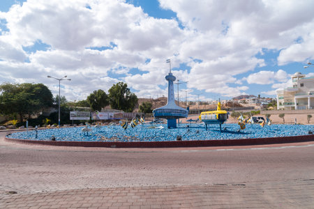 Eilat, Israel - February 9, 2019: Underwater Obserbatory Sqare.のeditorial素材