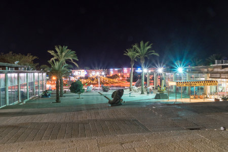 Eilat, Israel - February 9, 2019: View from Gan Binyamin Central Park.