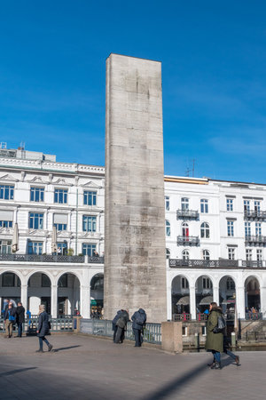Hamburg, Germany - February 15, 2019: The Hamburg war memorial. Monument for the fallen of both world wars.のeditorial素材