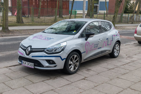 Sopot, Poland - February 25, 2019: Traficar car. Traficar is a car sharing company.のeditorial素材