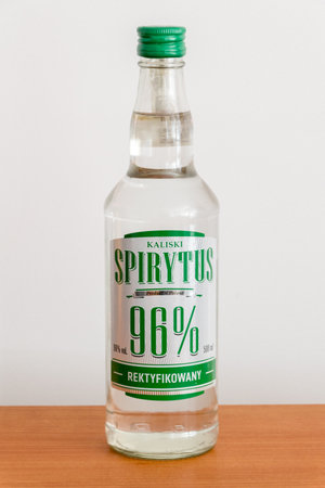 Pruszcz Gdanski, Poland - March 8, 2019: Rectified Kaliski spirit made in Poland.のeditorial素材
