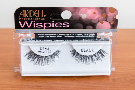 Pruszcz Gdanski, Poland - March 13, 2019: Ardell Professional black lashes wispies.のeditorial素材