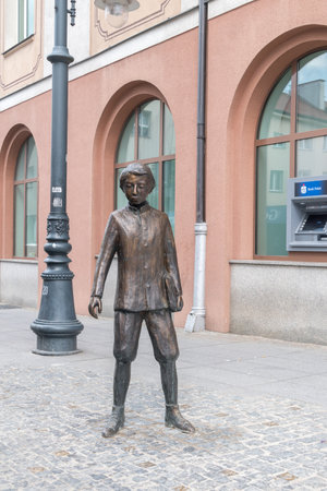 Bialystok, Poland - May 18, 2019: Young Ludwik Lejzer Zamenhof sculpture.のeditorial素材