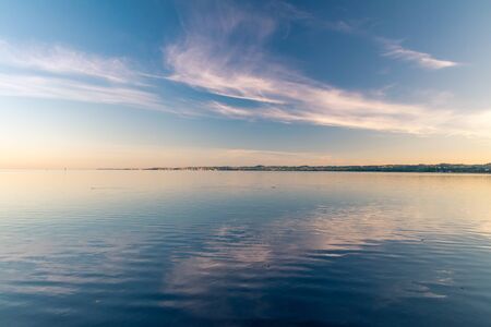 Beautiful sunrise view over Lake Constance.