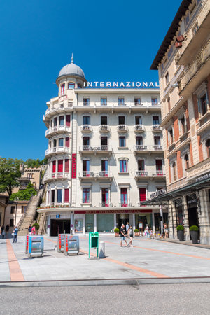 Lugano, Switzerland - June 1, 2019: Hotel International au Lac.のeditorial素材