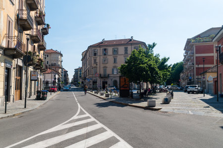 Turin, Italy - June 1, 2019: Via Reggio street in Turin.のeditorial素材