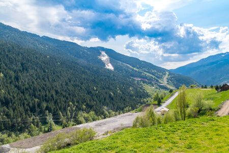 Landscape view of beautiful mountain in Soldeu, Andorra.の写真素材