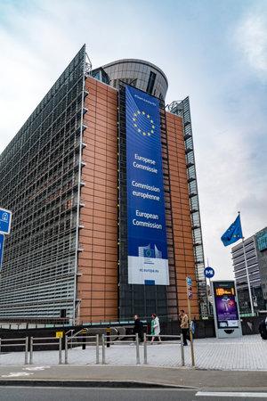 Brussels, Belgium - June 5, 2019: The Berlaymont office building. European Commission.のeditorial素材