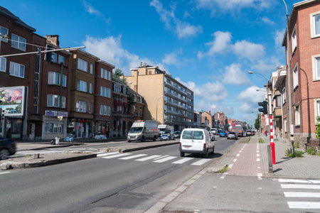 Brussels, Belgium - June 6, 2019: Chaussee de Ninove street at sunny day.のeditorial素材