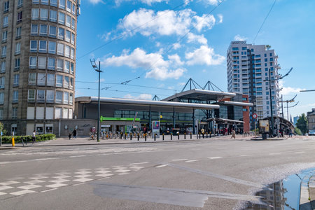 Brussels, Belgium - June 6, 2019: Gare de l'Ouest (Weststation) metro station.のeditorial素材