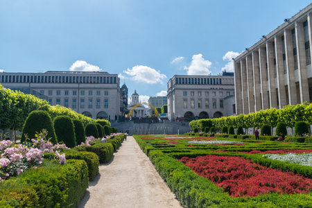 Brussels, Belgium - June 6, 2019: The Mont des Arts or Kunstberg is an urban complex and historic site in the centre of Brussels.のeditorial素材
