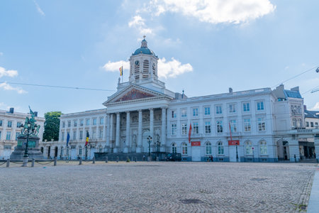 Brussels, Belgium - June 6, 2019: View of the Saint-Jacques on the Coudenberg church located on the historic Place Royale.のeditorial素材