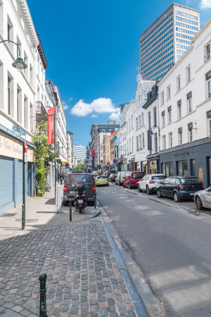 Brussels, Belgium - June 6, 2019: Rue Haute street view.のeditorial素材
