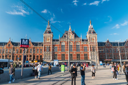 Amsterdam, Netherlands - June 6, 2019: Amsterdam Central Train Station.のeditorial素材