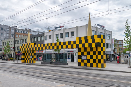 Hanover, Germany - June 8, 2019: Hannover Steintor tram stop.のeditorial素材