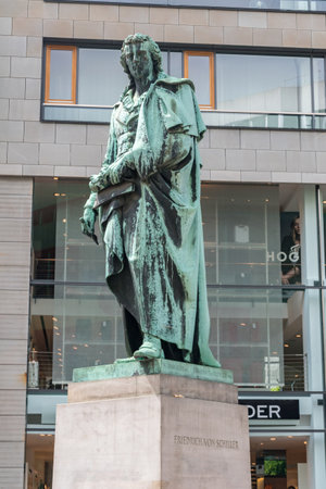 Hanover, Germany - June 8, 2019: Monument to Johann Christoph Friedrich von Schiller.のeditorial素材