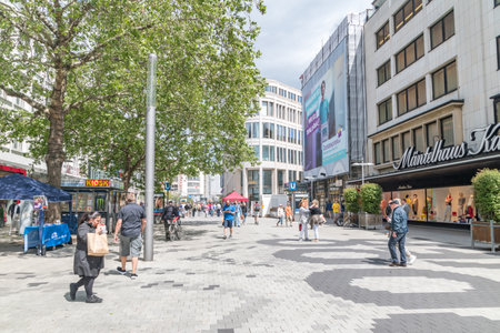 Hannover, Germany - June 8, 2019: People are walking in city center of Hanover.のeditorial素材