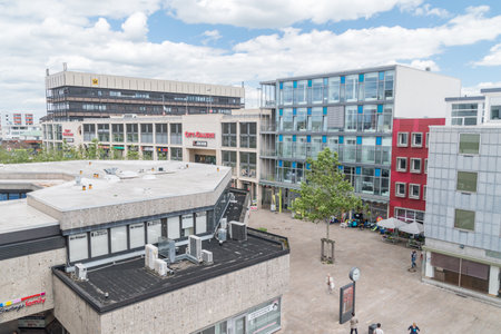 Wolfsburg, Germany - June 8, 2019: View of buildings at Wolfsburg.のeditorial素材