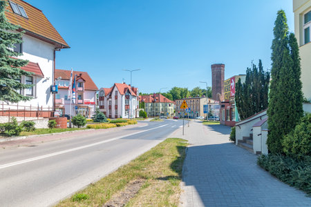 Czluchow, Poland - June 9, 2019: Zamkowa street in Czluchow.のeditorial素材