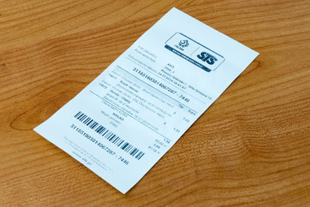 Pruszcz Gdanski, Poland - July 5, 2019: STS betting receipt. Esports betting.のeditorial素材
