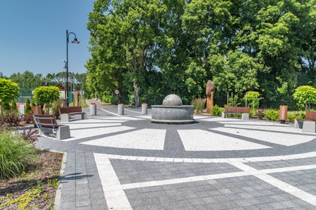 Garbatka-Letnisko, Poland - June 30, 2019: Square of Major WÅadyslaw Szymanowski.のeditorial素材