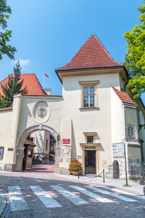 Wieliczka, Poland - July 27, 2019: Entrance to Castle of Zupy krakowskie.のeditorial素材