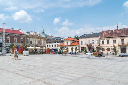 Wieliczka, Poland - July 27, 2019: Upper Market Square in Wieliczka.のeditorial素材