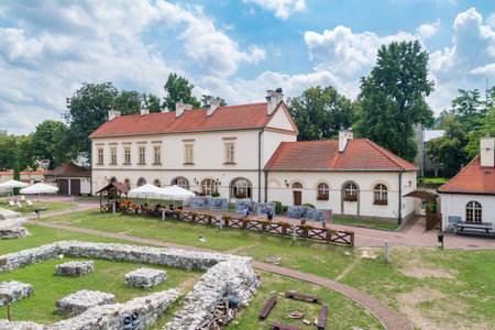 Wieliczka, Poland - July 27, 2019: Square at Wieliczka Zupny Castle in Poland.のeditorial素材