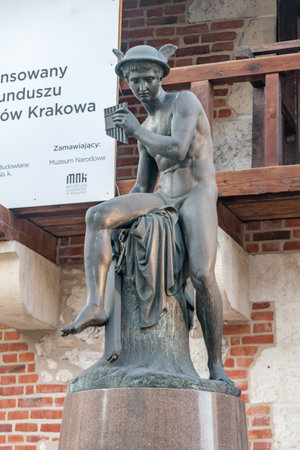 Krakow, Poland - July 27, 2019: Statue of Mercury.のeditorial素材
