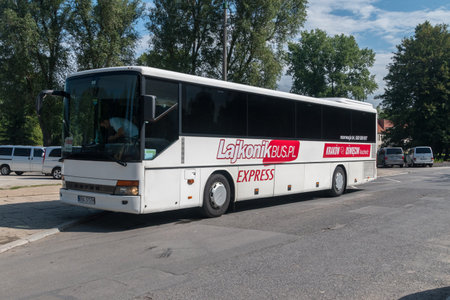 Oswiecim, Poland - July 28, 2019: Lajkonik bus at Oswiecim.のeditorial素材