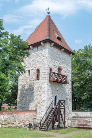 Castle tower of Wieliczka Zupny Castle in Poland.のeditorial素材