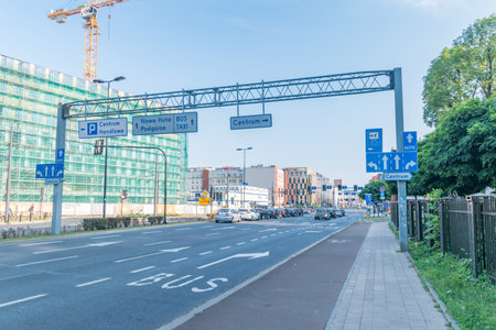Krakow, Poland - July 28, 2019: Street located in central Krakow.のeditorial素材