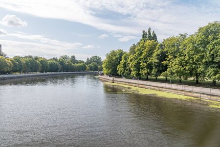 Pregolya river in the Kaliningrad city, Russian Federation.の写真素材