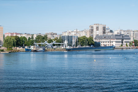 Kaliningrad, Russia - August 4, 2019: Museum of the World Ocean on Pregolya river.のeditorial素材
