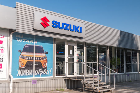Kaliningrad, Russia - August 4, 2019: Suzuki car dealership.のeditorial素材