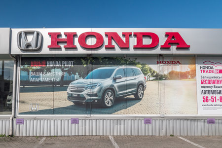 Kaliningrad, Russia - August 4, 2019: Hodna car dealership.のeditorial素材