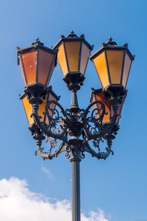 Nice street lamp with blue background.の写真素材