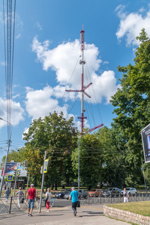Kaliningrad, Russia - August 5, 2019: Telecommunication tower in Kaliningradのeditorial素材