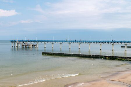 Pier on Baltic Sea in Zelenogradsk, Russia.の写真素材
