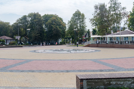 Zelenogradsk, Russia - August 6, 2019: Square near promenade in Zelenogradsk.のeditorial素材