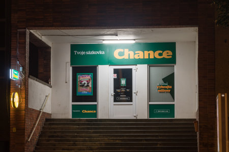 Ostrava, Czech Republic - August 29, 2019: Chance exterior signage, in Czech Republic bookmaker with many high street betting shops across the Czech Republic.のeditorial素材
