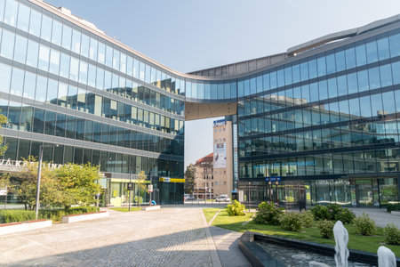 Ostrava, Czech Republic - August 29, 2019: Nova Karolina Park office building in Ostrava.のeditorial素材