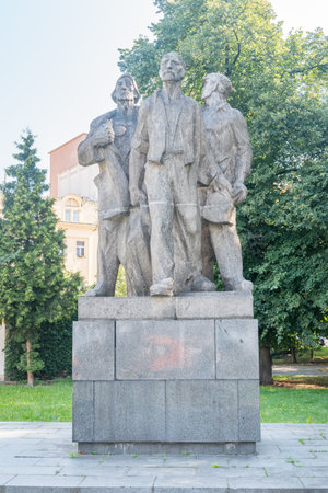 Ostrava, Czech Republic - August 29, 2019: Memorial revolutionary struggle / Strike Mine Trinity.のeditorial素材